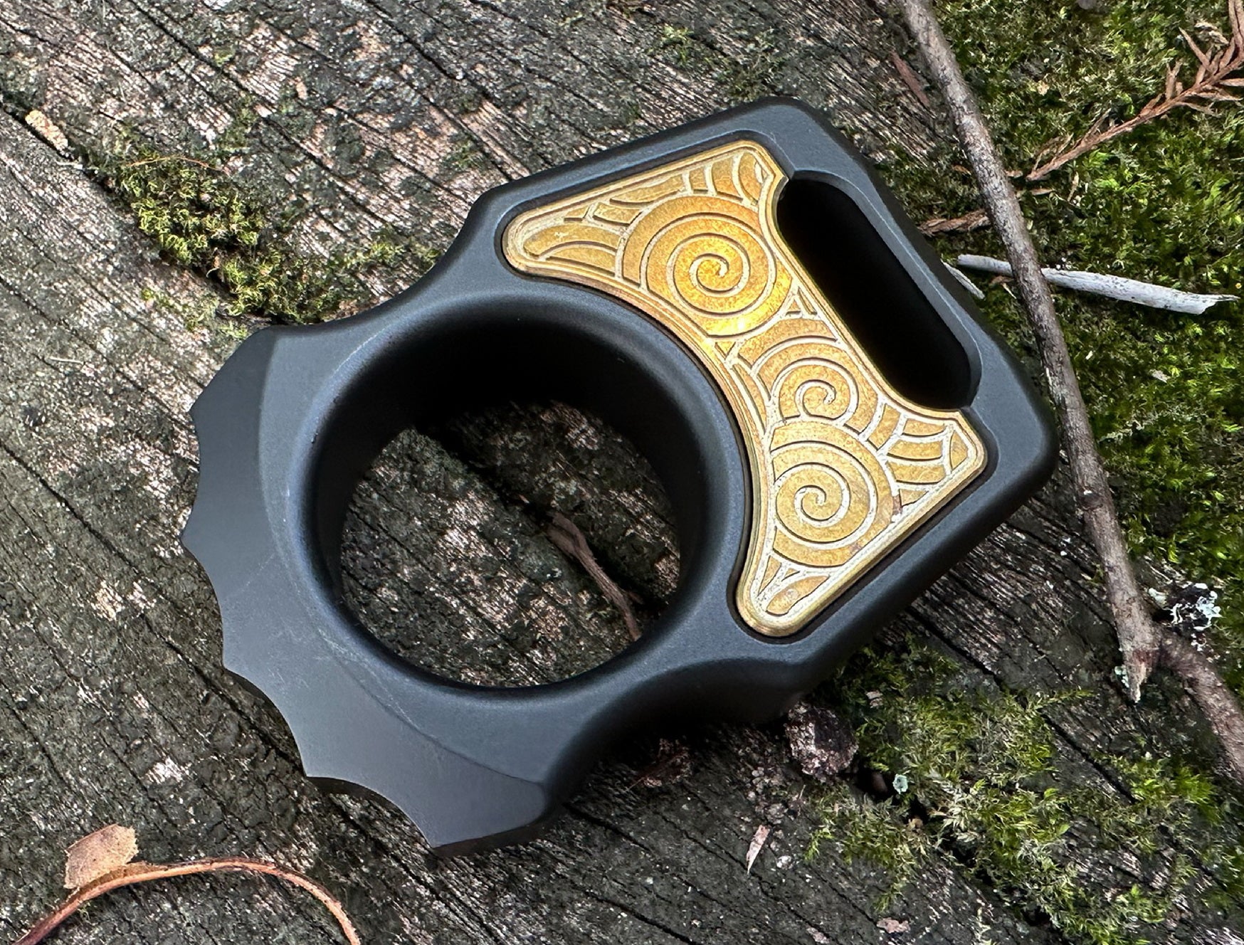Semi-Custom Aluminum Edc Knuckle Duster Swampy Alligator Black