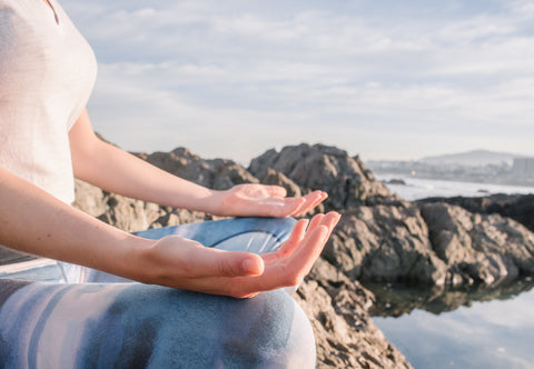 Meditating woman, joga, relax