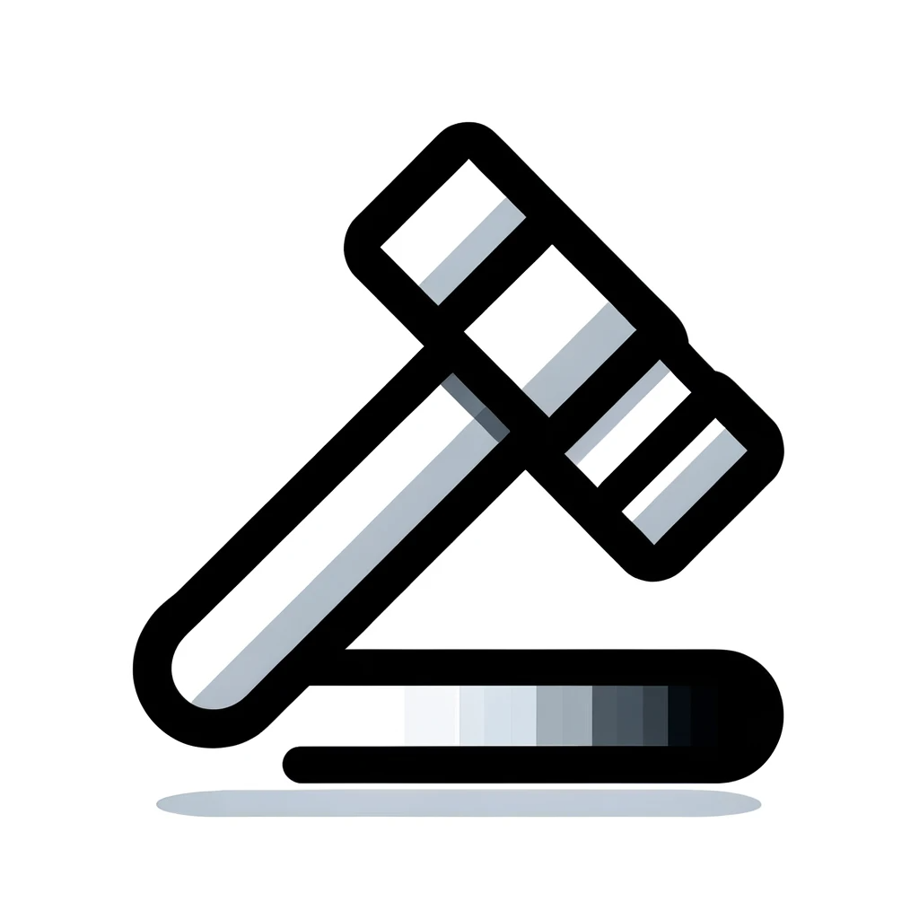 DALL·E 2024-01-03 20.45.24 - A 2D icon featuring a hammer with an absolutely white background, ensuring the color code is #FFFFFF. The design is minimalist with clean, sharp lines.png__PID:9c587196-a947-4e05-a3b0-21d913120d50