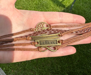 Multilayer Braided Charm Leather Bracelet - Gems & Minerals Rock