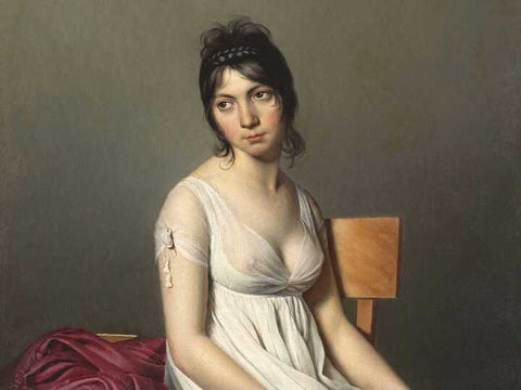 Painting of a girl in a white dress