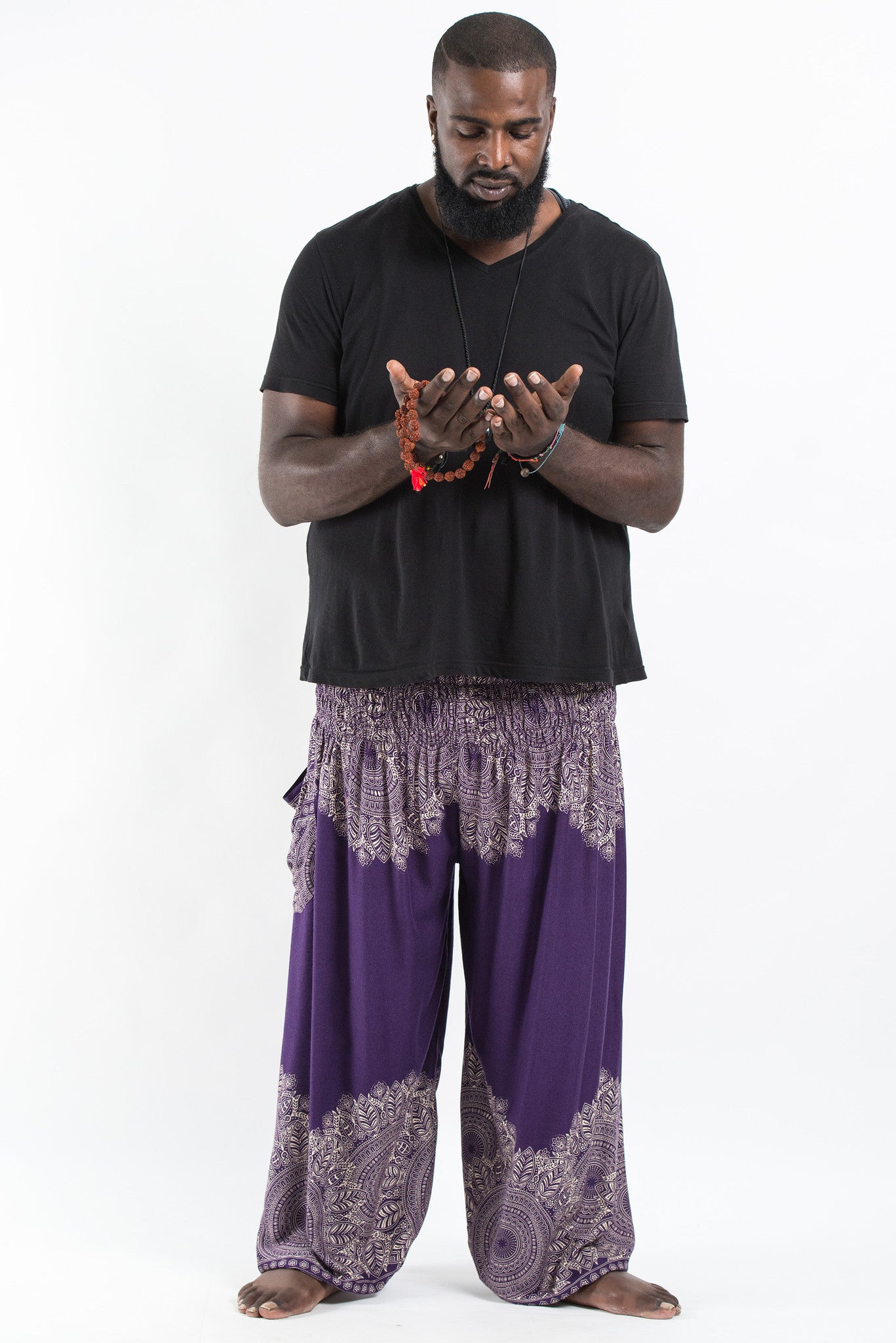 Cotton Women Harem Pants in Solid Purple