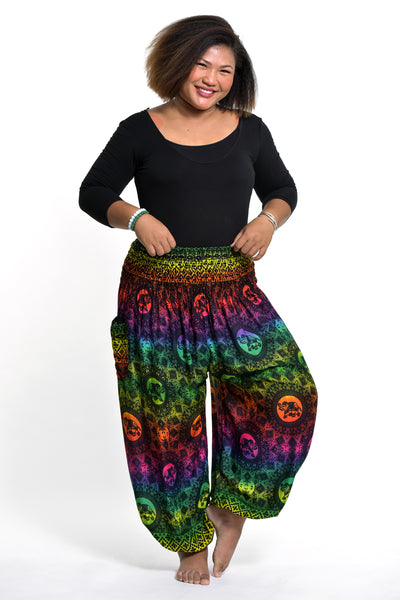 Plus Size Rainbow Elephant Women's Elephant Pants in Green – Harem Pants