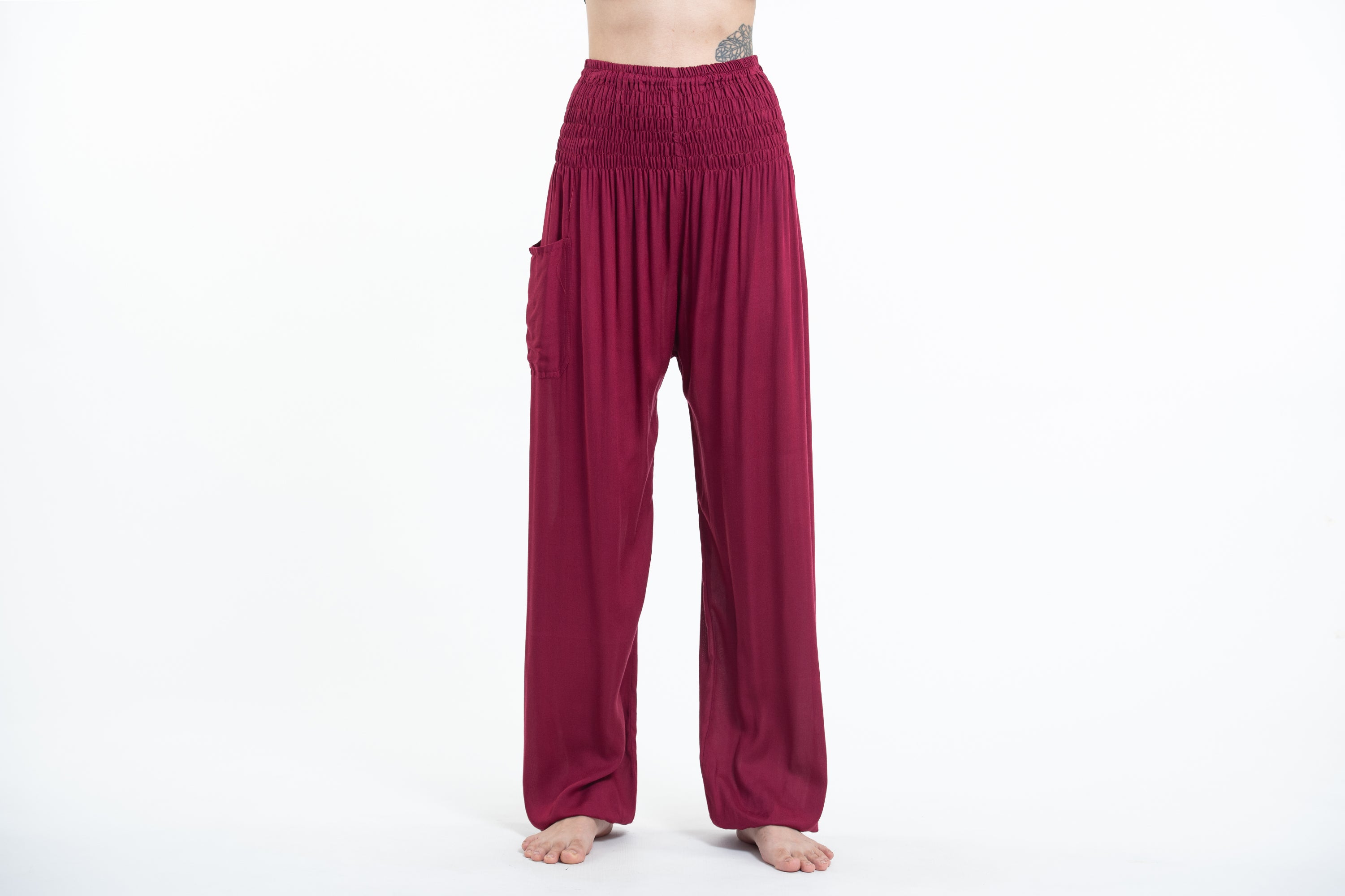 Solid Color Women's Tall Harem Pants in Black