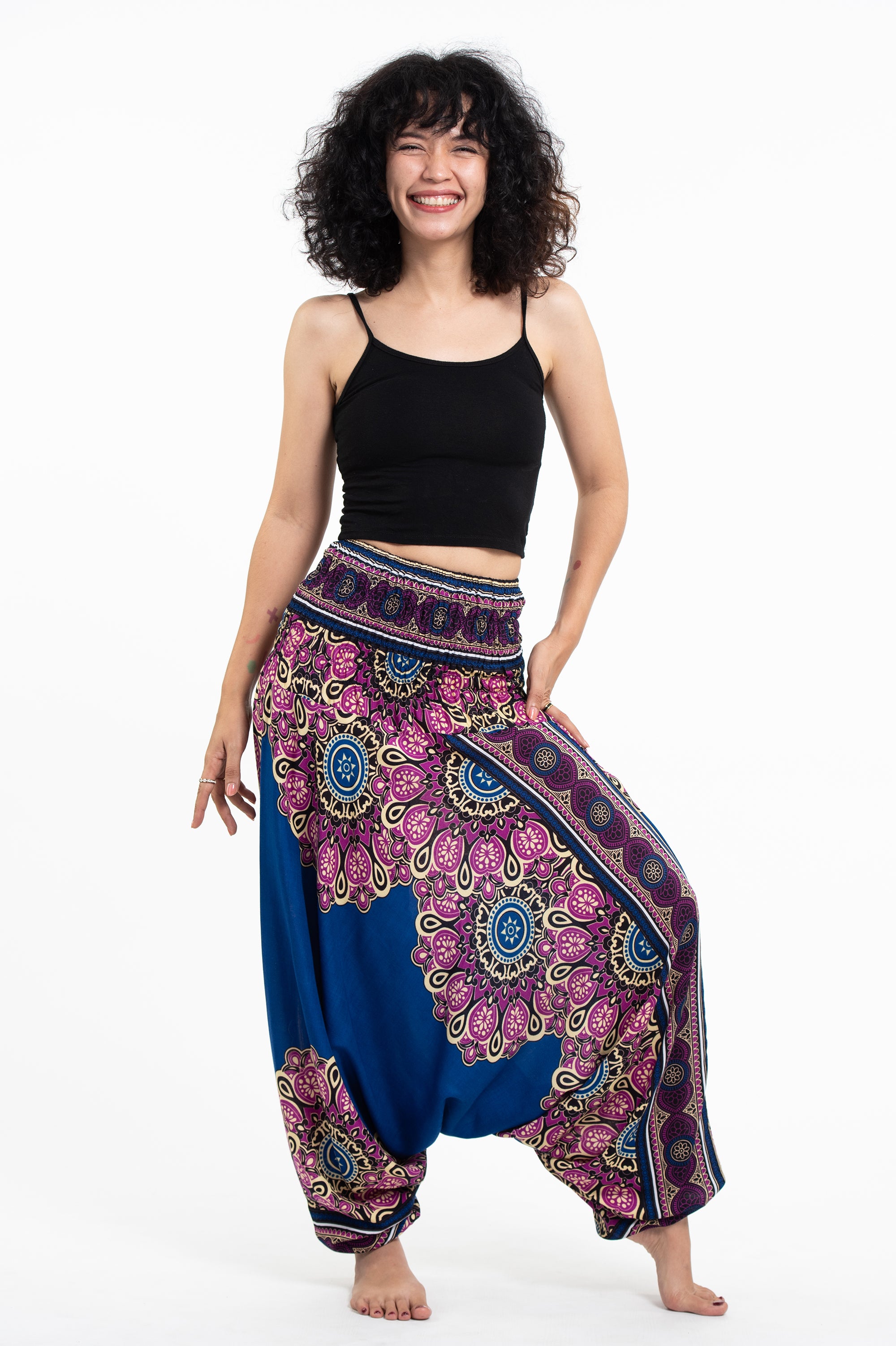 Blue Floral Harem Pants