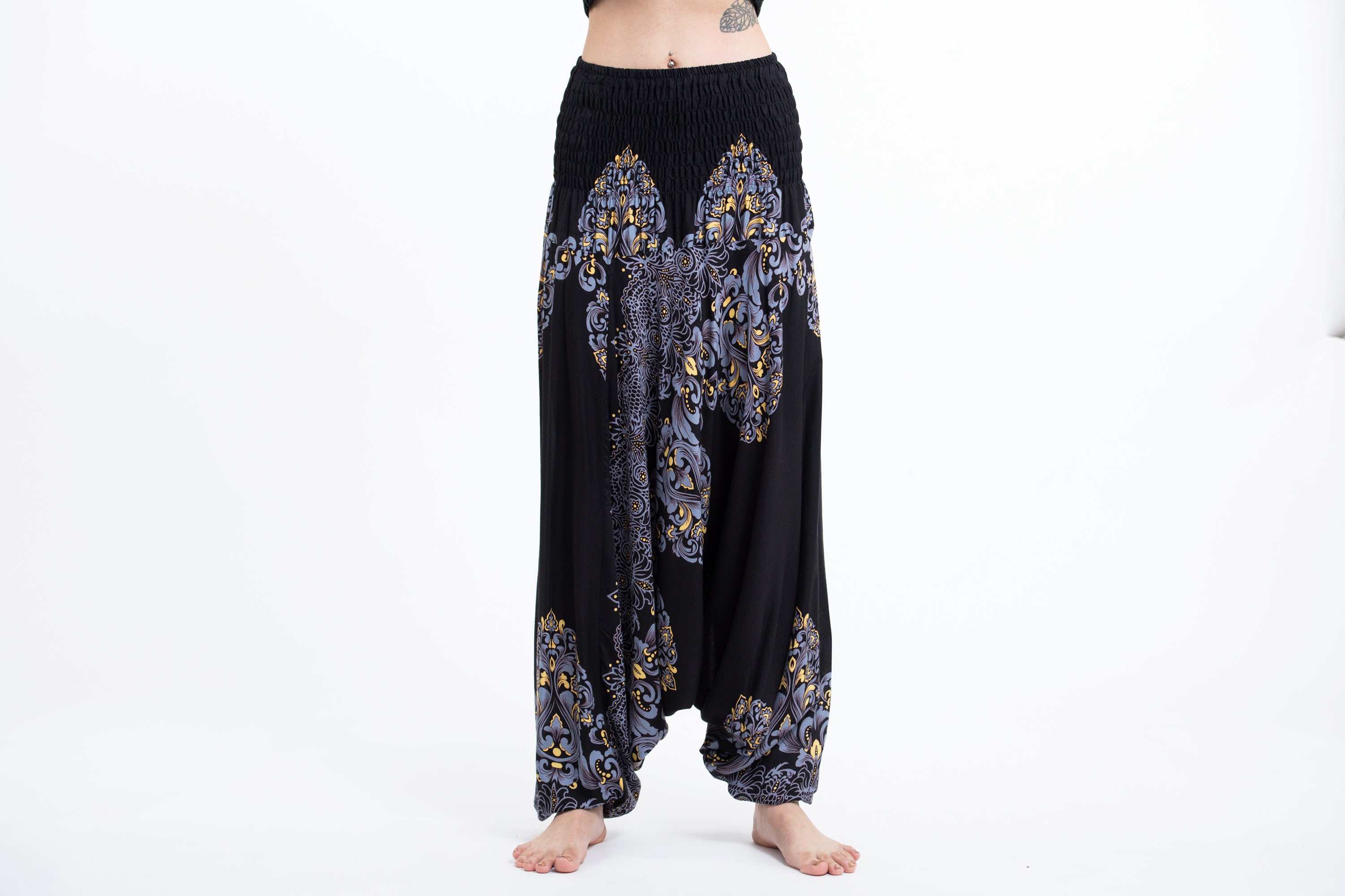 Solid Color Women's Harem Pants in Dark Green