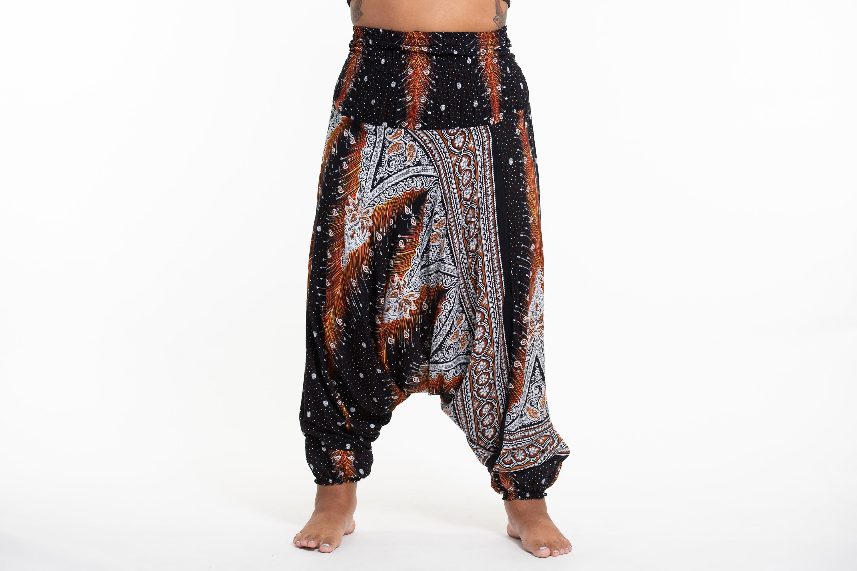 Solid Color 2-in-1 Jumpsuit Harem Pants in Black