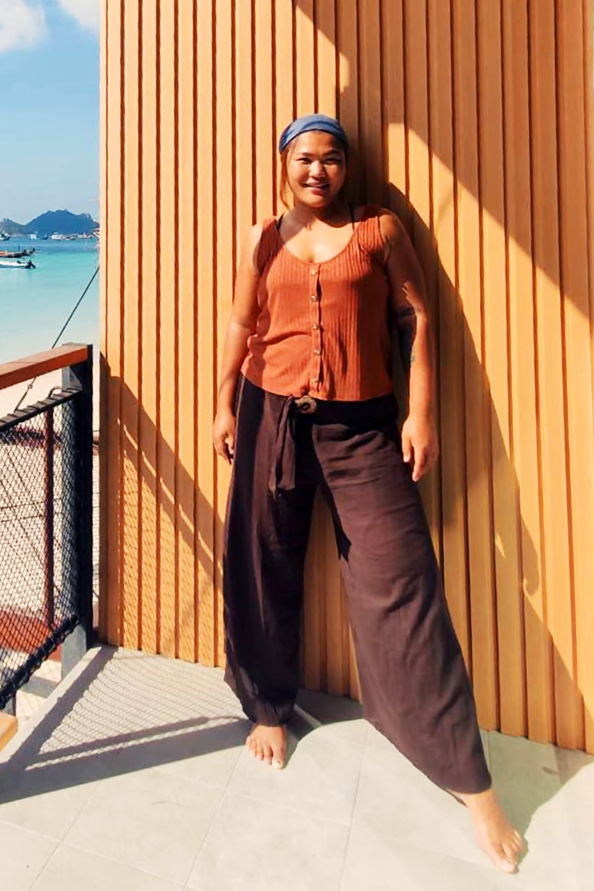 Plus Size Women's Thai Harem Palazzo Pants in Solid Green – Harem Pants