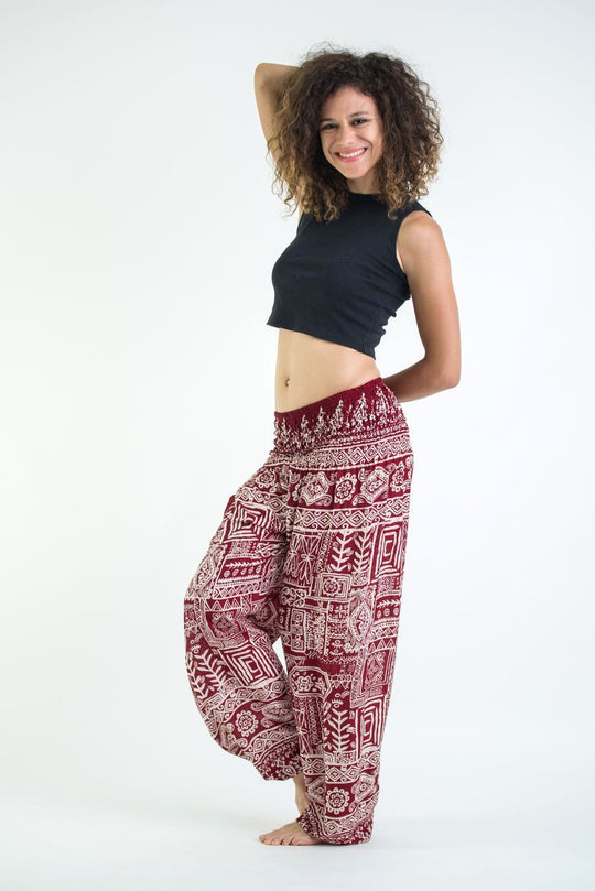 Harem Pants / Wide leg pants / Red Cotton Pants : Nature Touch Collect –  Nuichan