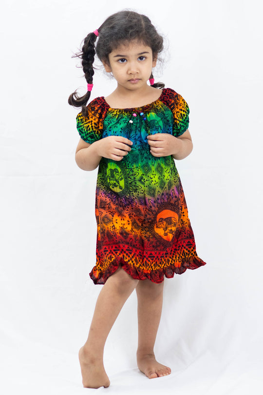 Buy White Dupion Silk Embellished Ruffle Dress For Girls by Lil Angels  Online at Aza Fashions.