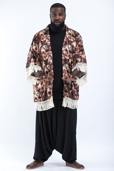 Skulls Kimono Cardigan in Brown – Harem Pants