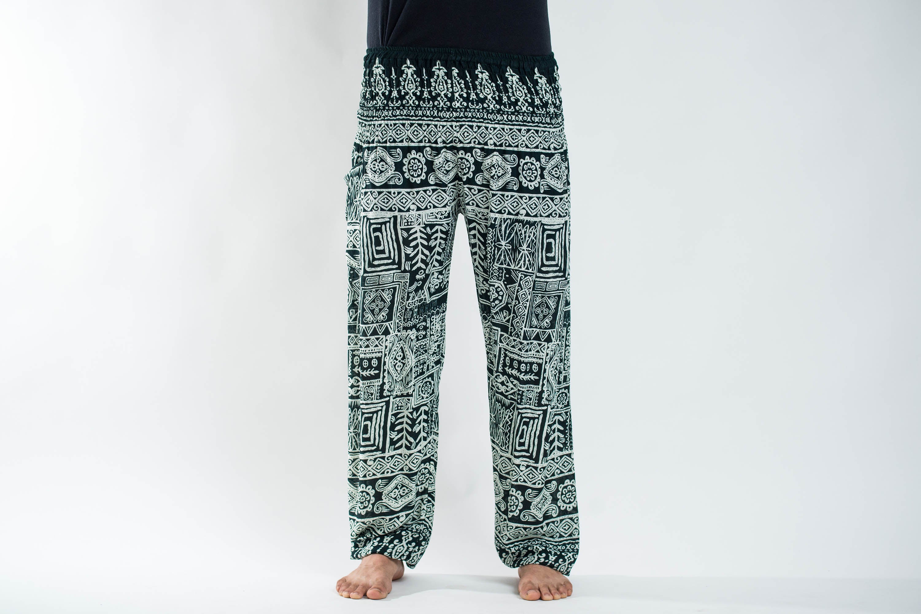 Tribal Prints Men's Harem Pants in Green