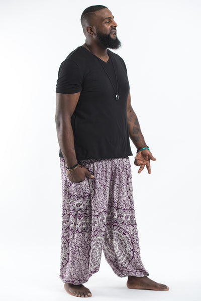 Plus Size Paisley Elephant Men's Elephant Pants in Purple – Harem Pants