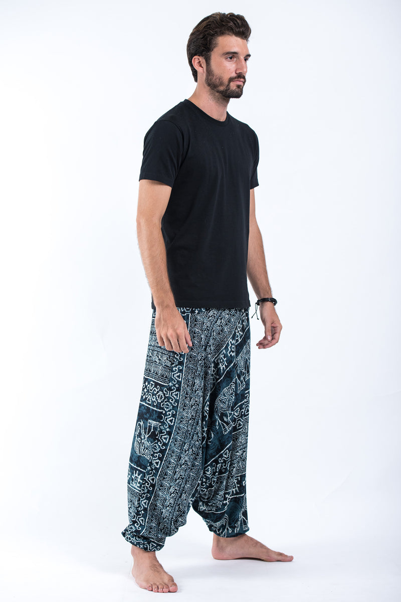 Marble Elephant Drop Crotch Men's Elephant Pants in Black – Harem Pants