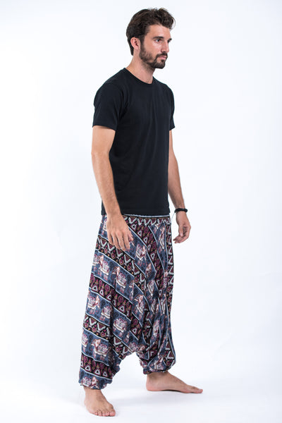 Aztec Elephant Drop Crotch Men's Elephant Pants in Gray – Harem Pants