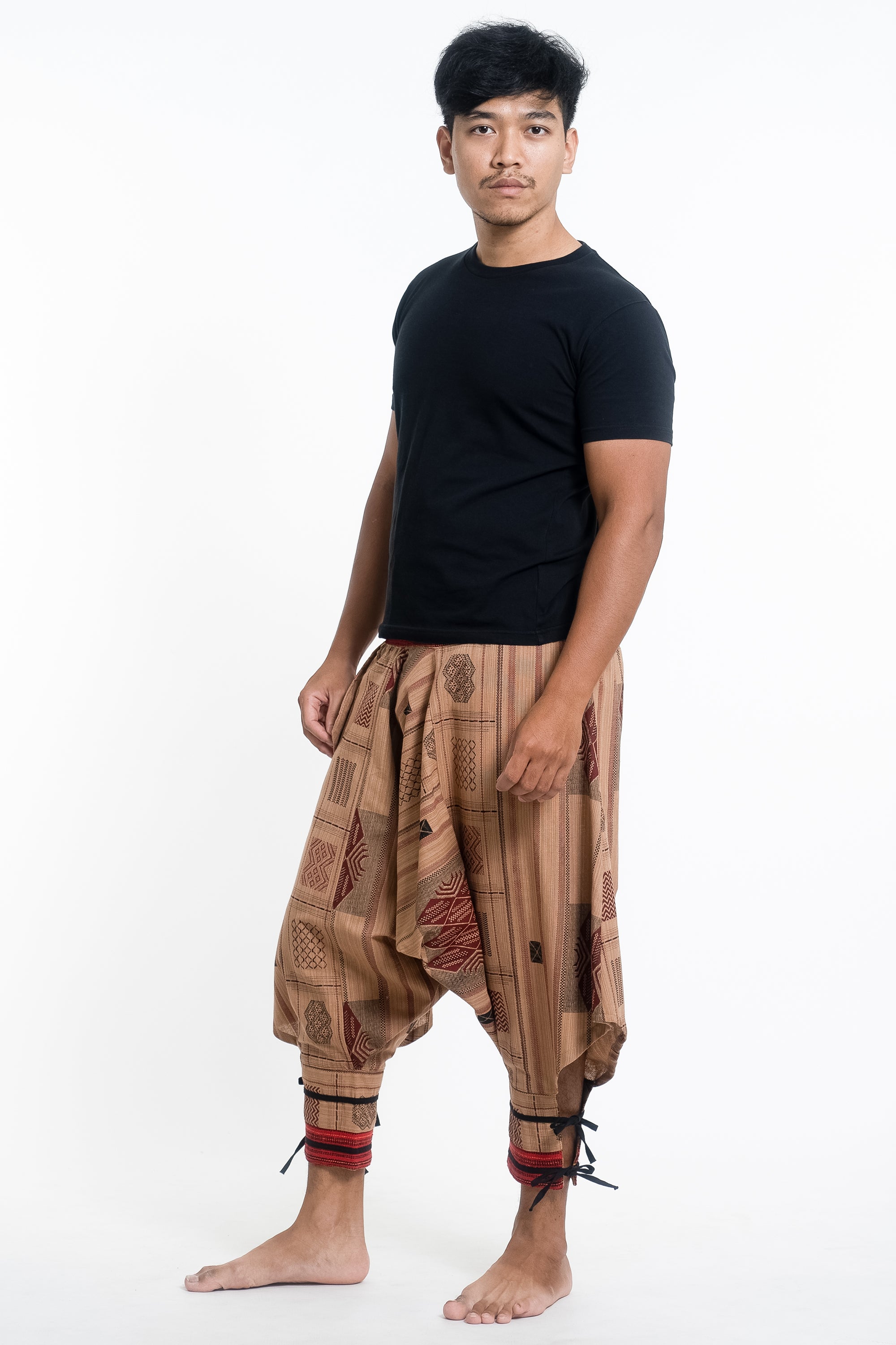 Elephant Aztec Cotton Men's Harem Pants in Navy. Free Shipping for