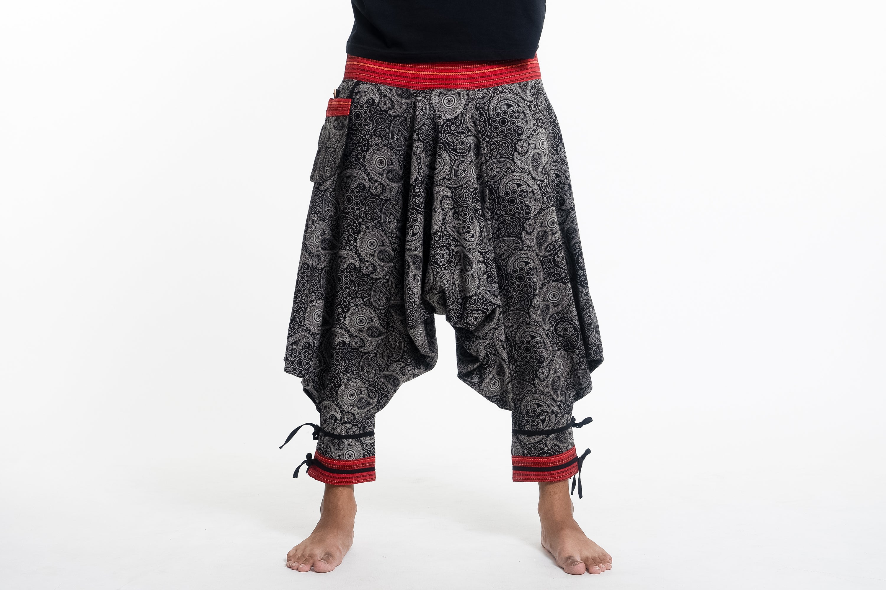 Elephant Aztec Cotton Men's Harem Pants in Navy. Free Shipping for