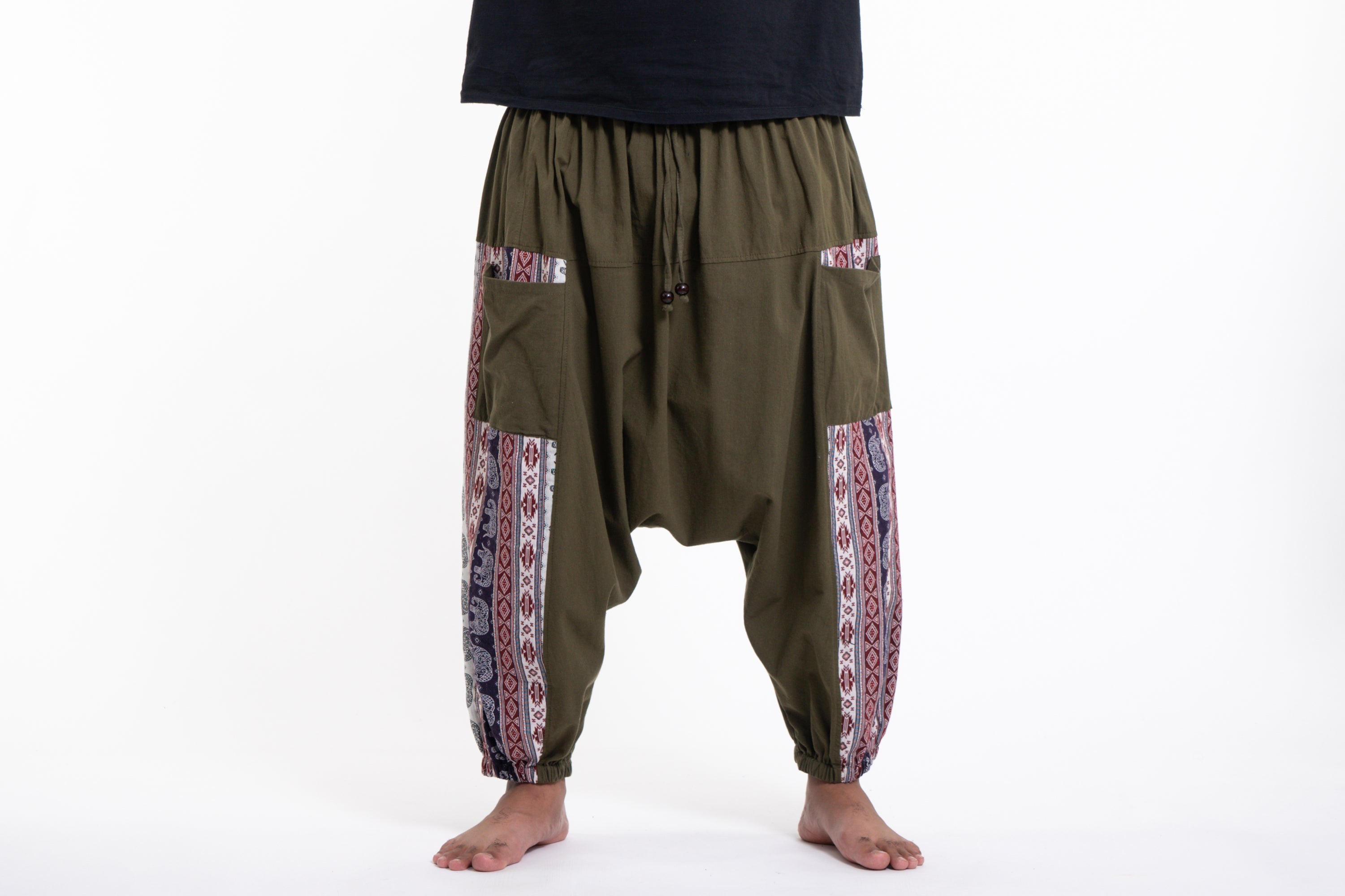 African Elephant 4 women harem pants in green PP0004 020004 05