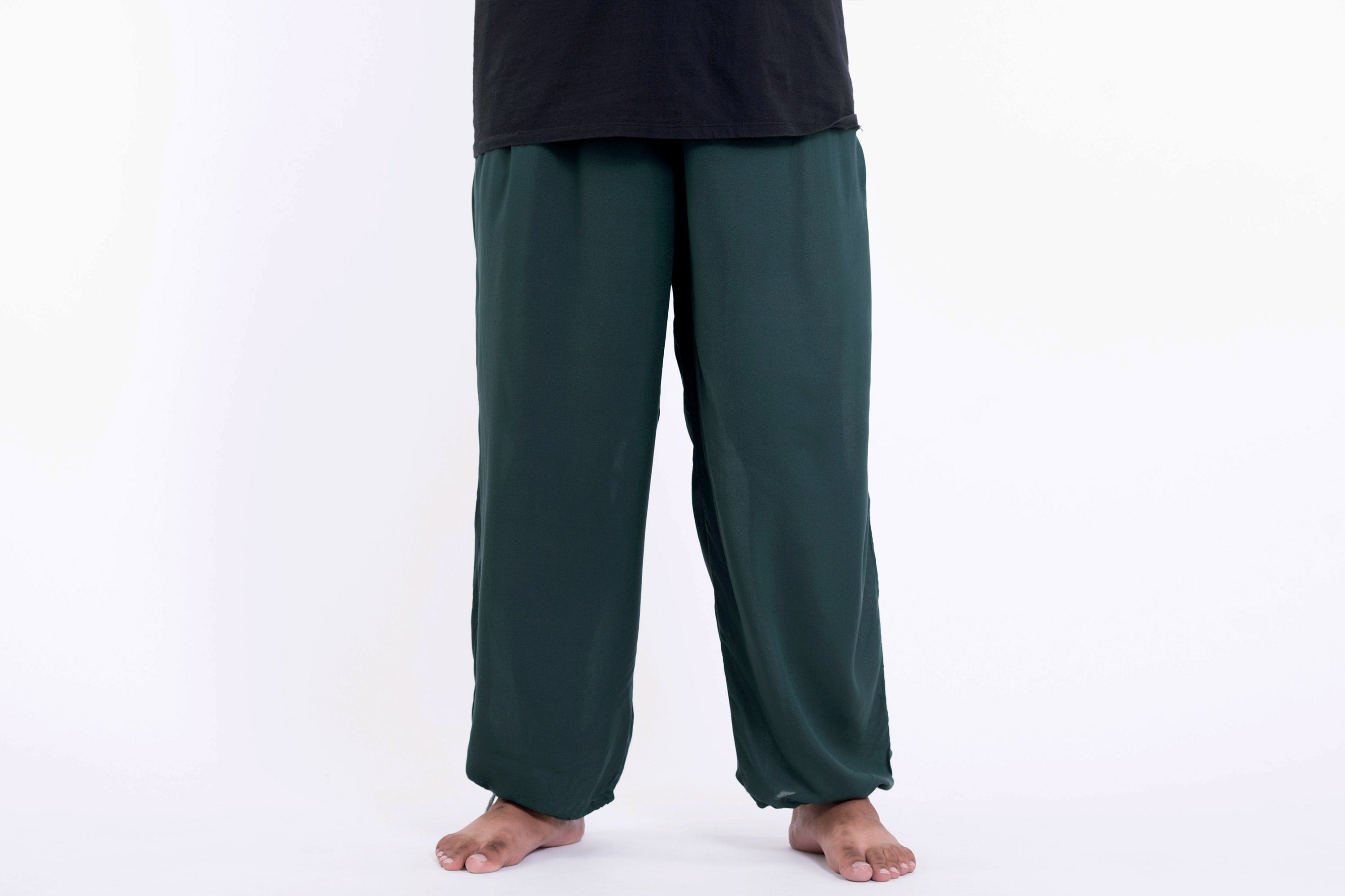 Deep Teal Wide Leg Drawstring Pants