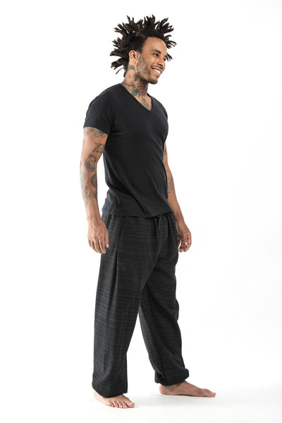 Drawstring Pinstripe Men's Pants in Black – Harem Pants