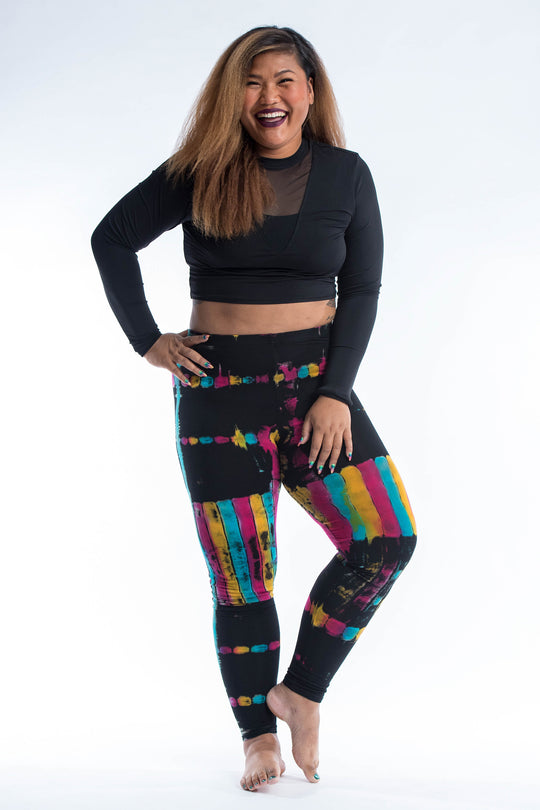 Colorful Boho Feather Pattern High Waist Yoga Pants Leggings