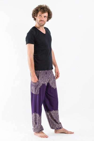 Floral Mandalas Men's Harem Pants in Purple