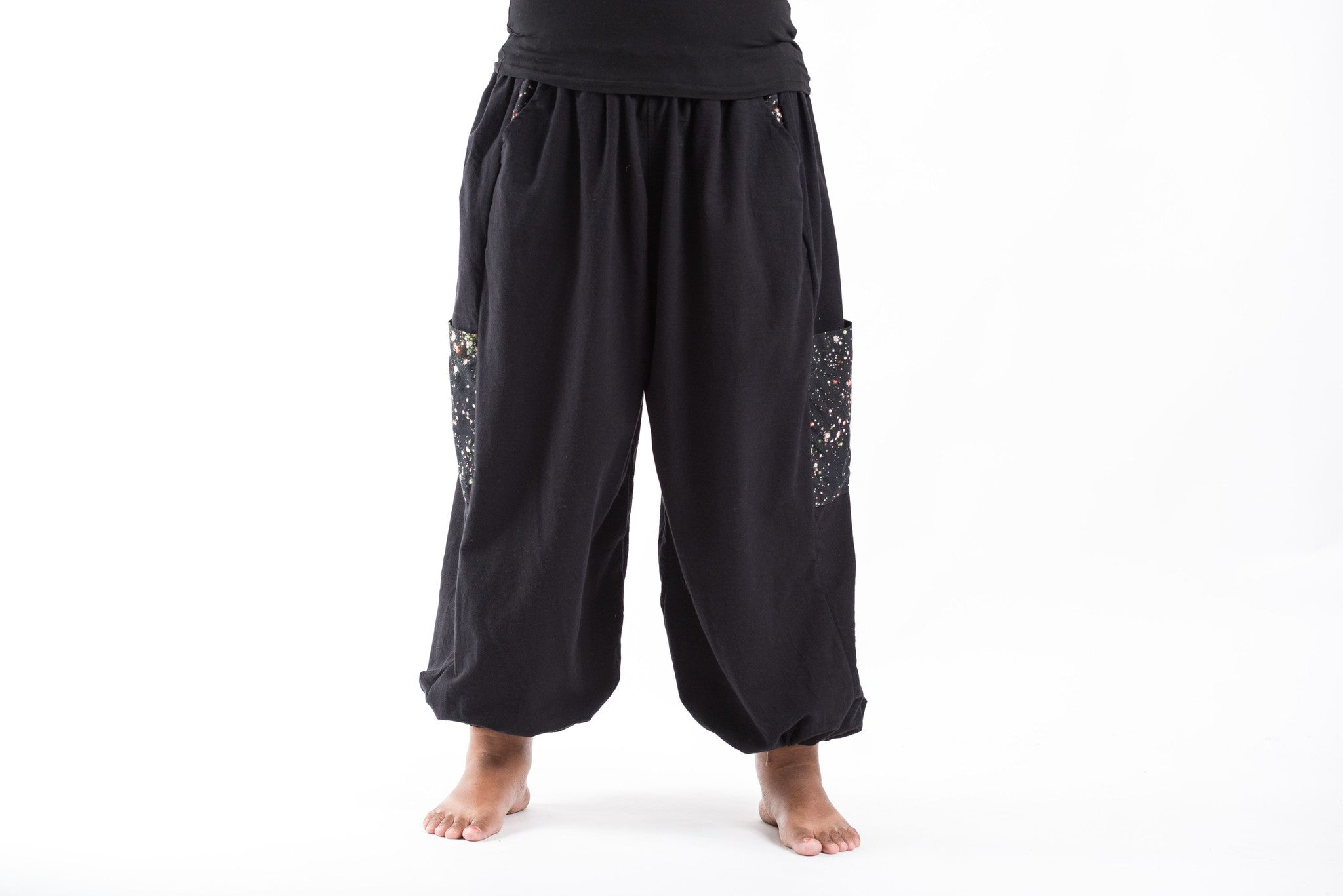 PLUS SIZE Cotton Women Unisex Pants in Black – Harem Pants