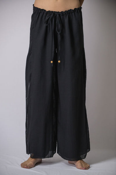 Women's Thai Harem Double Layers Palazzo Pants in Solid Black – Harem Pants