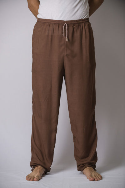 Solid Color Drawstring Men's Yoga Massage Pants in Brown – Harem Pants