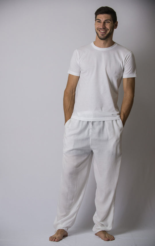 White Linen Countess Harem Pants - Şaman Butik