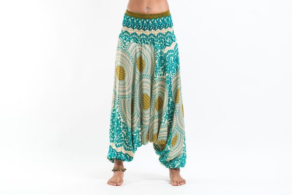 Geometric Mandalas 2-in-1 Jumpsuit Harem Pants in Mint Green