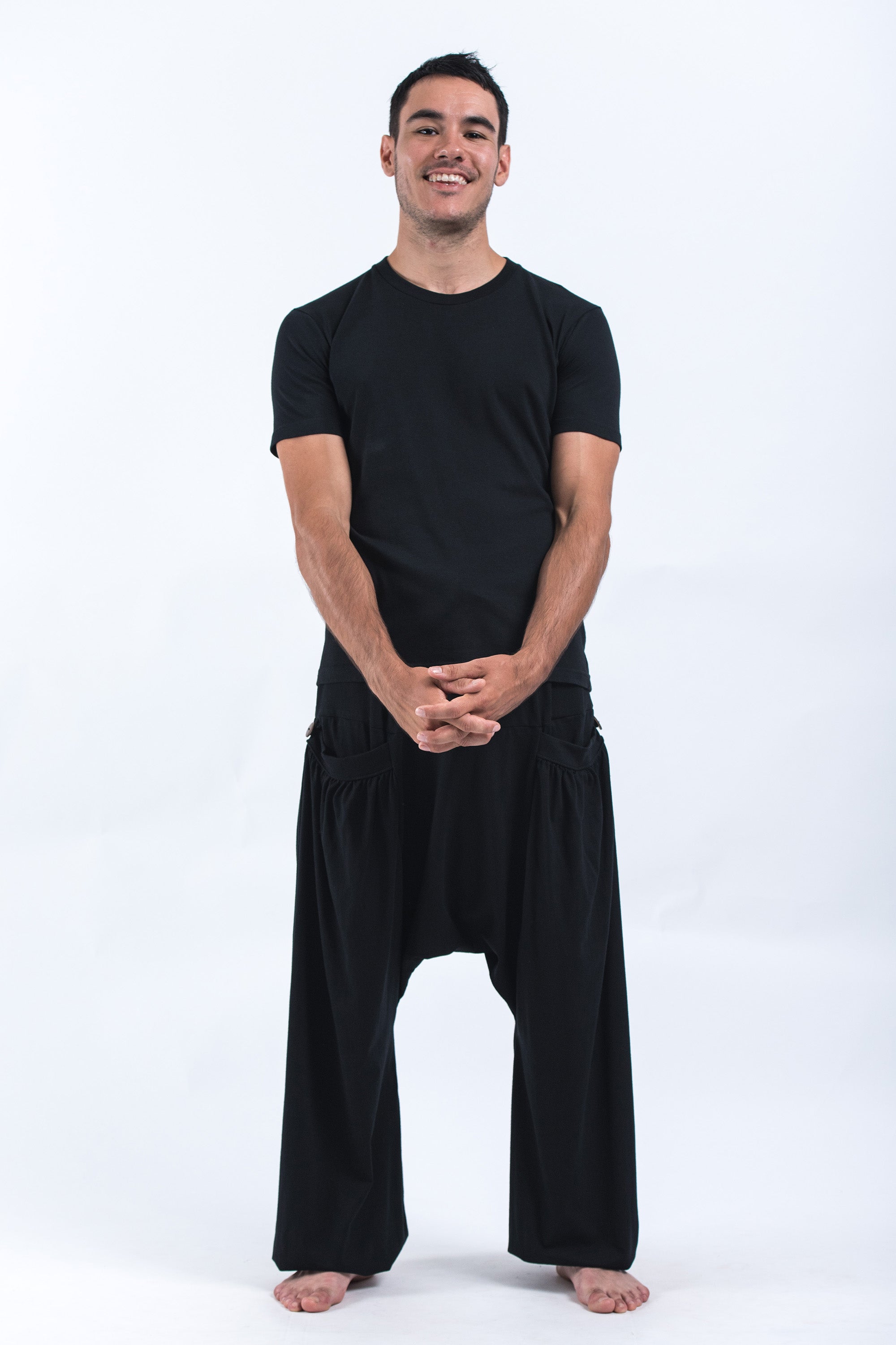 Harem Black Ruched Pants – Shop With SALT