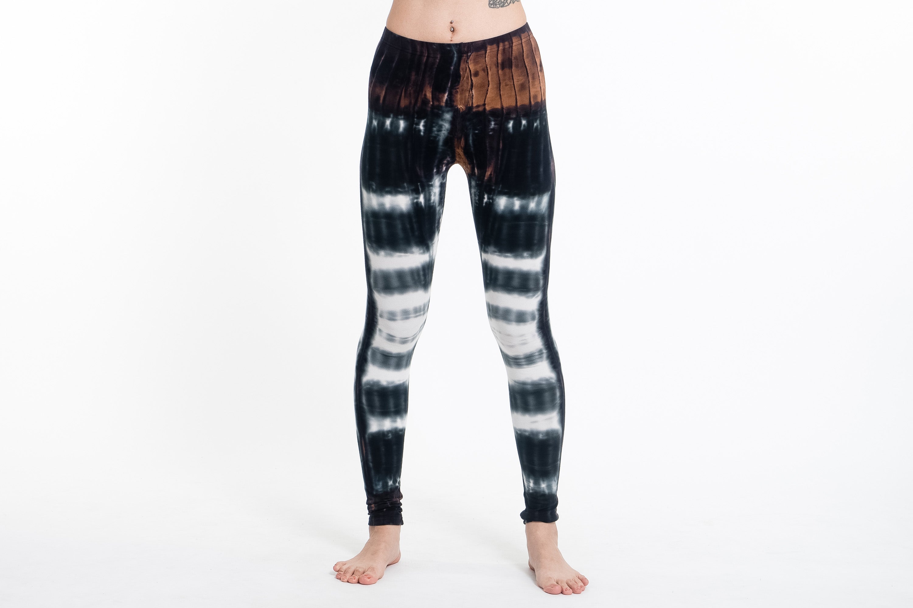 Swirls Tie Dye Cotton Leggings in Brown – Harem Pants