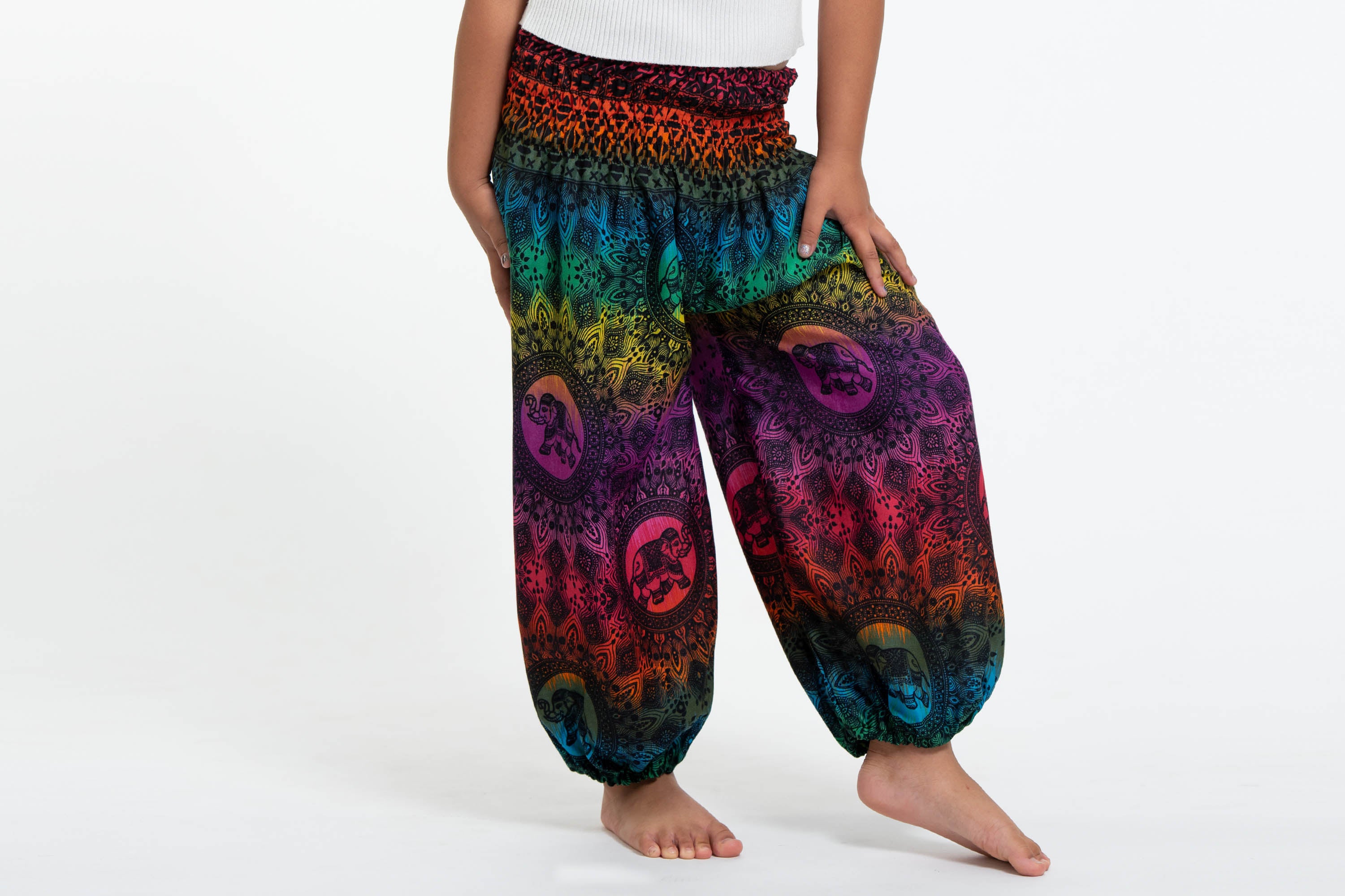 Rainbow Elephant Kids Elephant Pants in Purple – Harem Pants