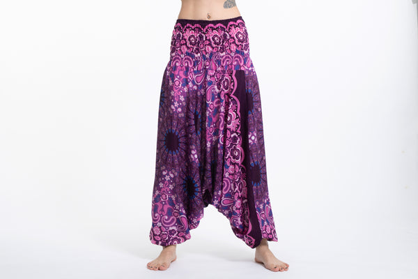 Paisley Mandalas Jumpsuit Harem Pants in Purple