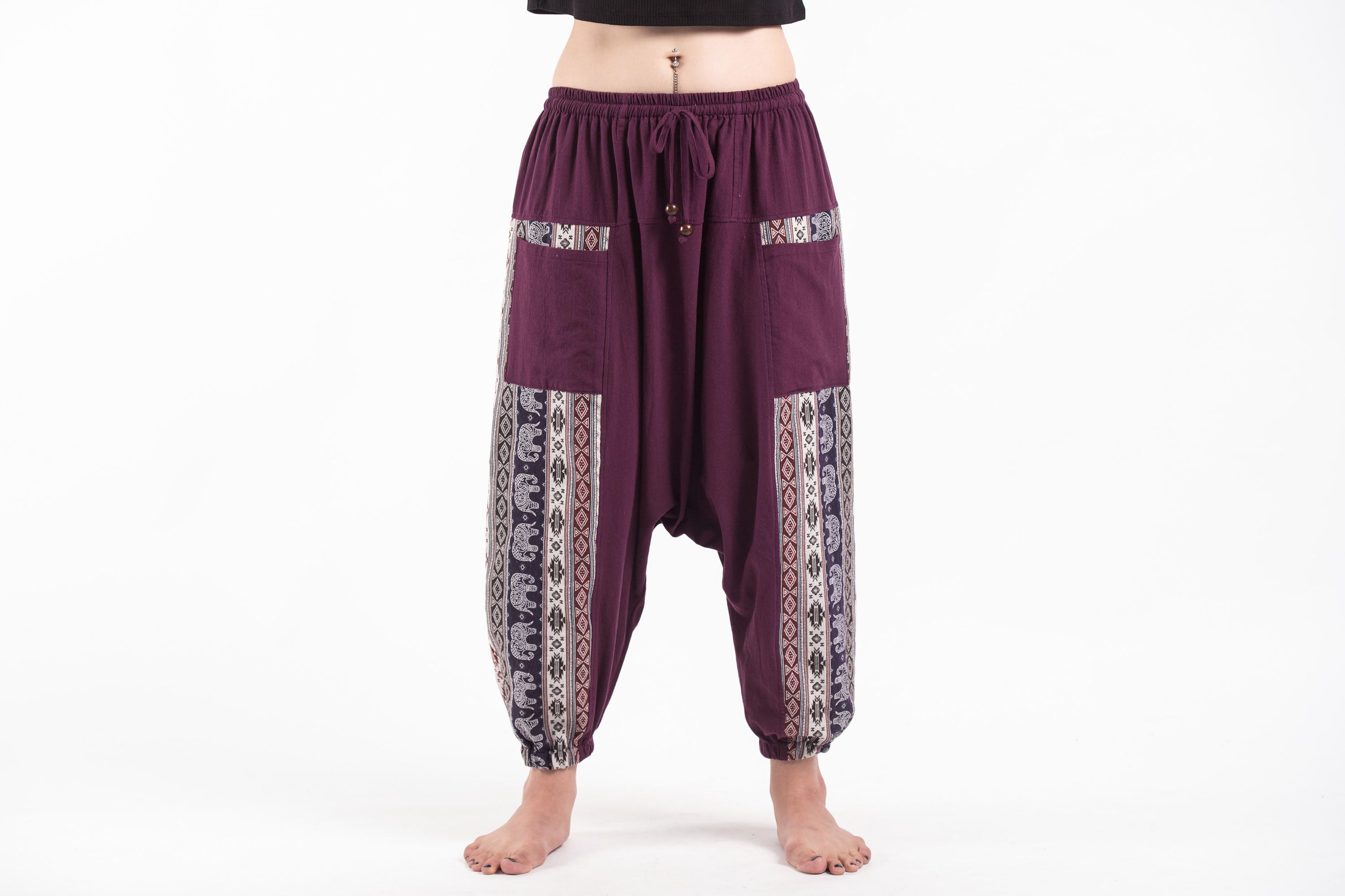 Elephant Aztec Cotton Women's Harem Pants in Purple. Free Shipping for ...