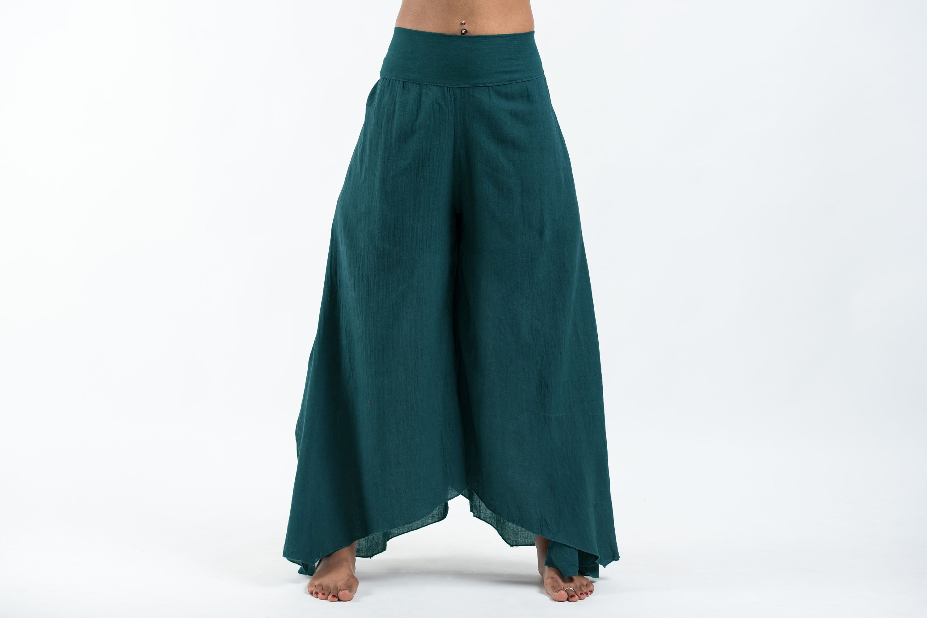Women's Cotton Tinkerbell Palazzo Pants in Teal – Harem Pants
