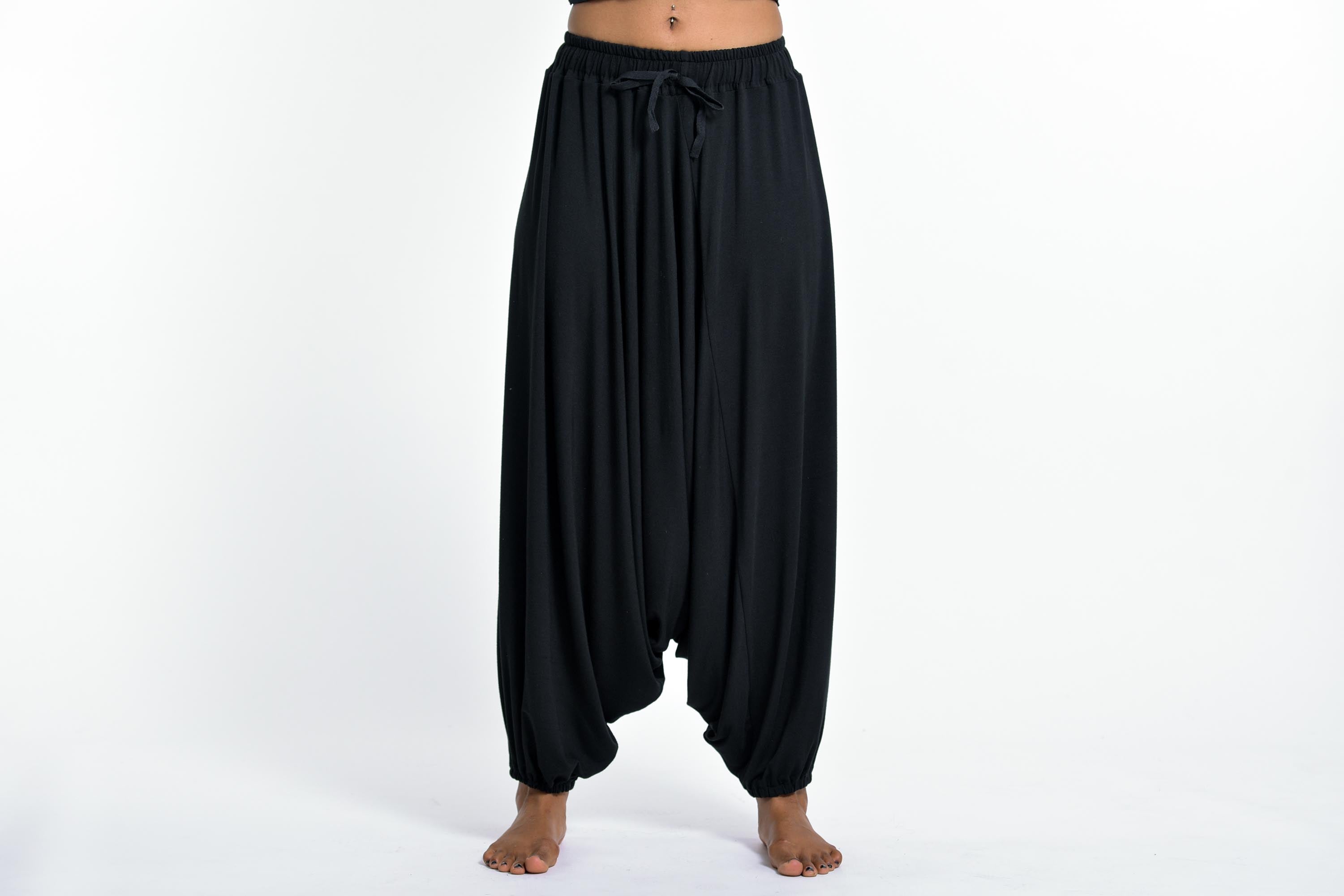 Cotton Women Harem Pants in Solid Purple