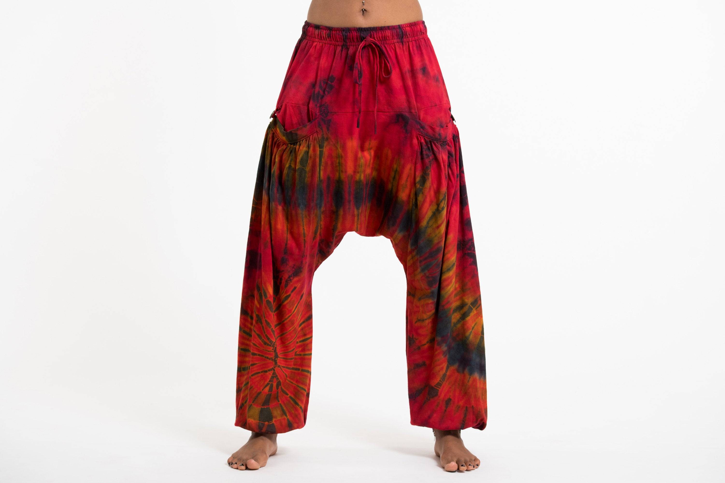 Three Color Accent Hip Hop Dance Loose Harem Pants