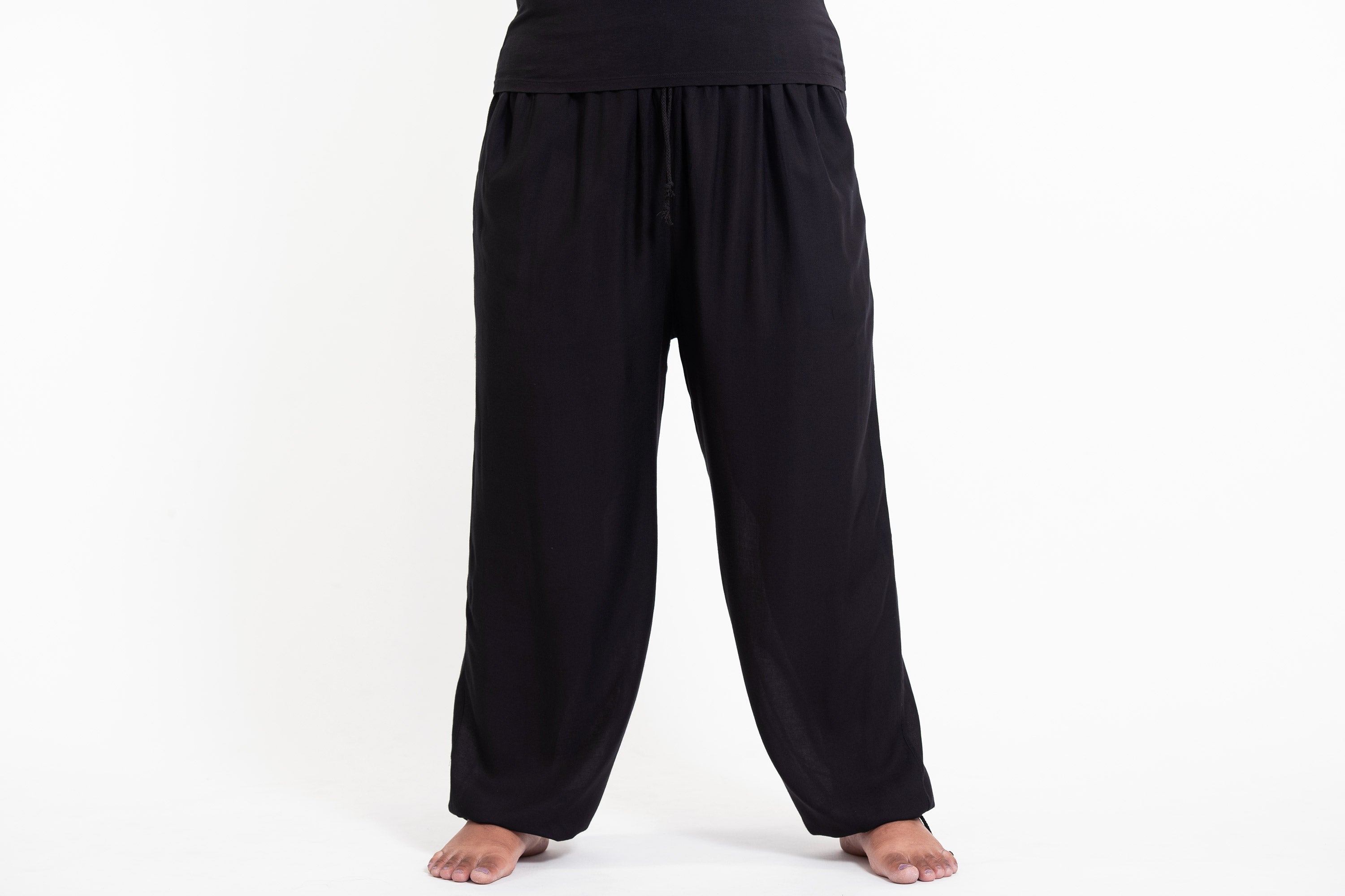 Beautiful black women pants plus size elastic waist pockets Work harem –  hongyishengtrade