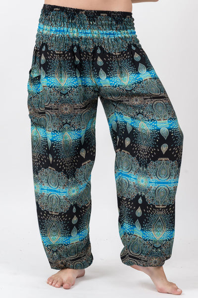 Paisley Women's Harem Pants in Turquoise