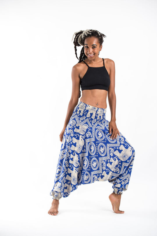 Two Tone Maze Prints Women's Three Quarter Pants in Blue