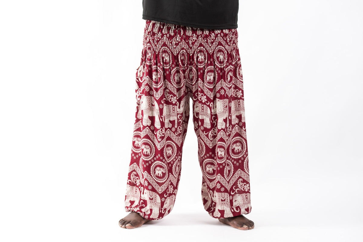 Plus Size Imperial Elephant Men's Elephant Pants in Red – Harem Pants