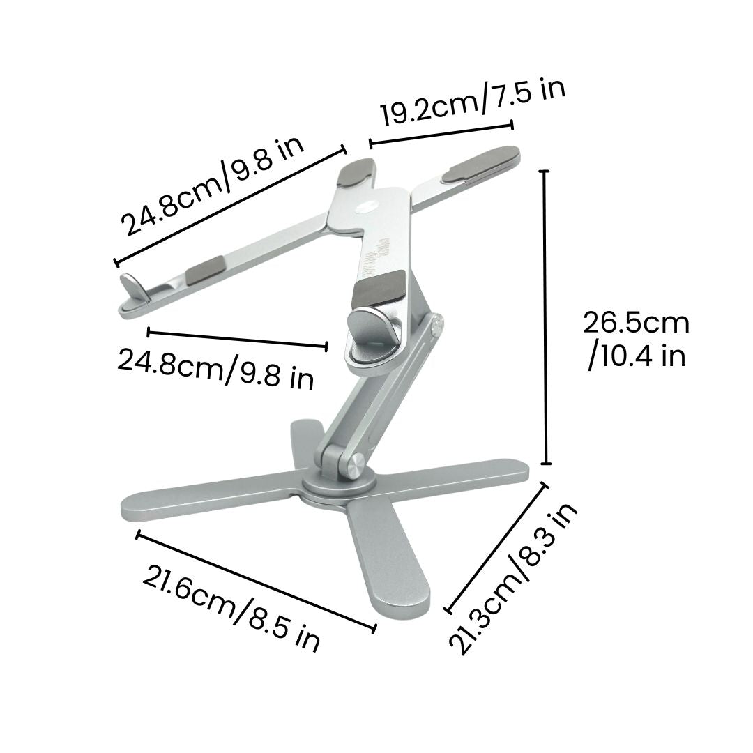 Dimostrazione delle dimensioni del supporto per laptop Super