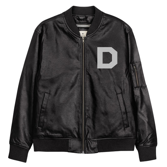 Men's Varsity Leather Jacket | Premium Jackets L / Black-#000000