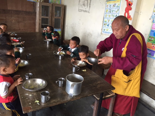Lama Paljor Lunch Program Tibetan Socks Charity 