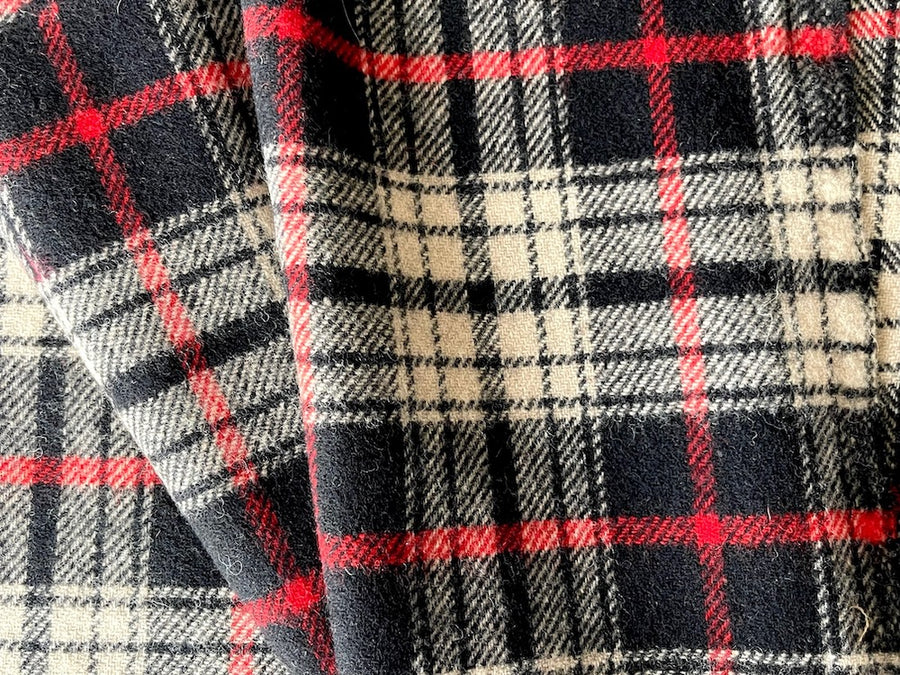 Wool Fabric, Classic Red & Black Buffalo Check Brushed Wool – Britex Fabrics