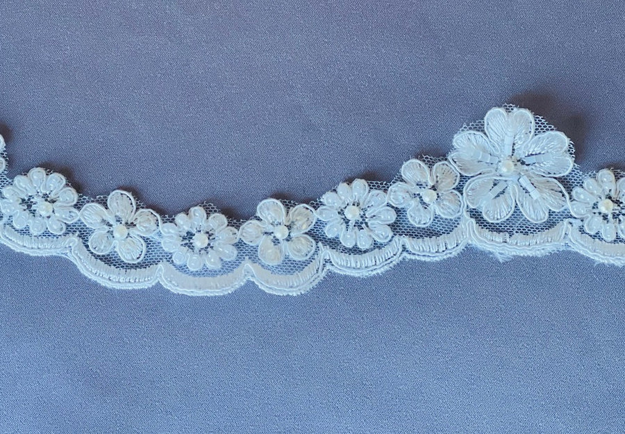 Ivory Cord Lace Trim for Bridal Veil, Bridal Alencon Lace Trim, Sequined  and Bead Lace Trim for Wedding Dress by the Yard -  Israel