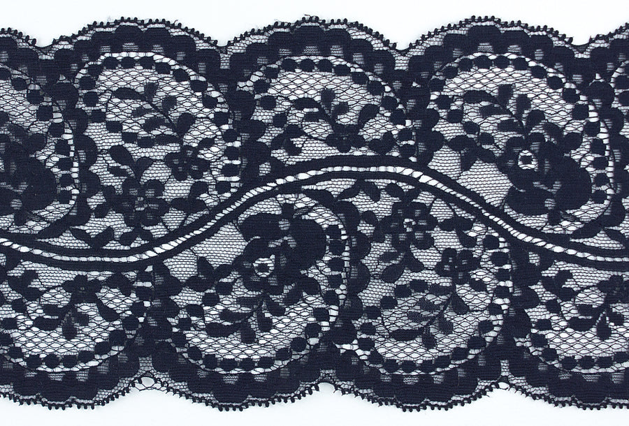Blue Lace Trim, 4 Wide, Galloon Lace, Scalloped Edge, 5 YARDS