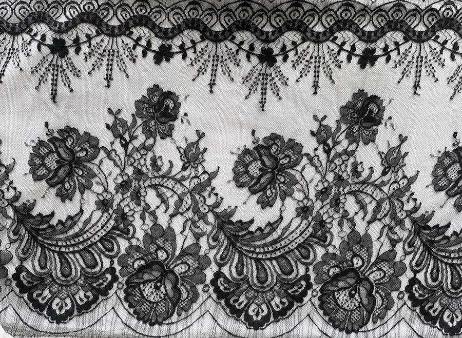 5 Floral Black Chantilly Lace (Made in France) – Britex Fabrics